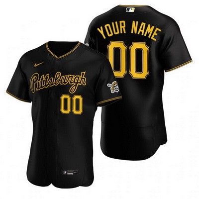 Men's Women Youth Pittsburgh Pirates Customized Black Alternate Authentic Jersey