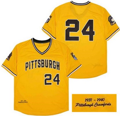 Men's Pittsburgh Pirates #24 Yellow 1931-1940 Throwback Jersey