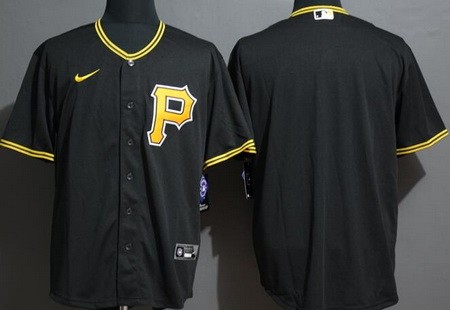 Men's Pittsburgh Pirates Blank Black Cool Base Jersey