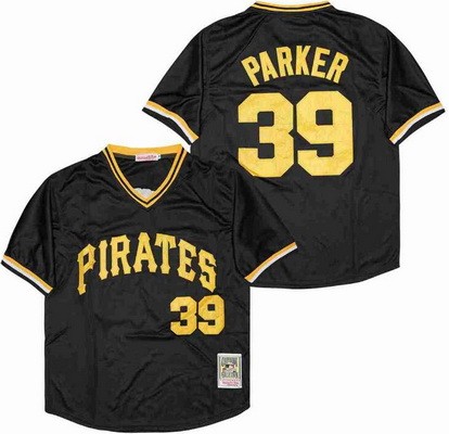 Men's Pittsburgh Pirates #39 Dave Parker Black Throwback Jersey