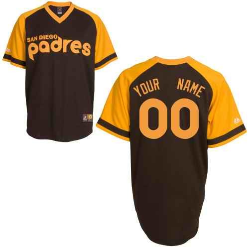 Men's Women Youth  San Diego Padres Customized Brown Throwback Jersey