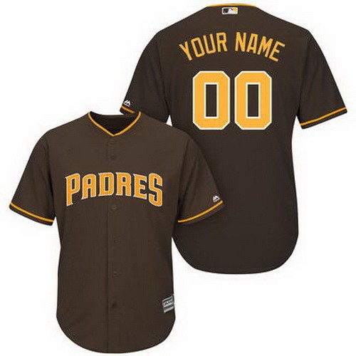 Men's Women Youth  San Diego Padres Customized Brown Cool Base Jersey