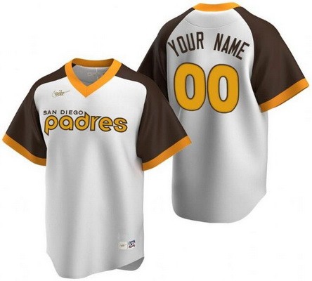 Men's  Women Youth San Diego Padres Customized White Cooperstown Collection Cool Base Jersey