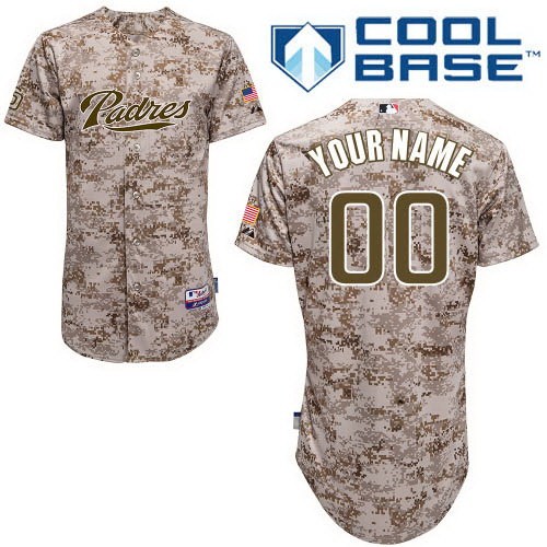 Men's  Women Youth San Diego Padres Customized Navy Camo Cool Base Jersey
