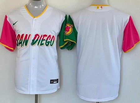 Men's San Diego Padres Blank White 2022 City Connect Cool Base Jersey