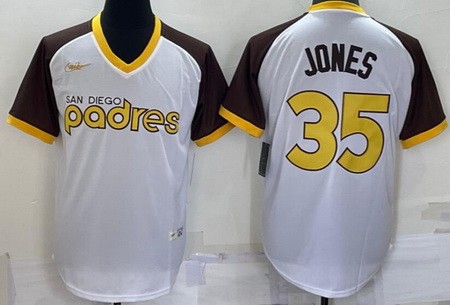 Men's San Diego Padres #35 Randy Jones White Cooperstown Collection Jersey