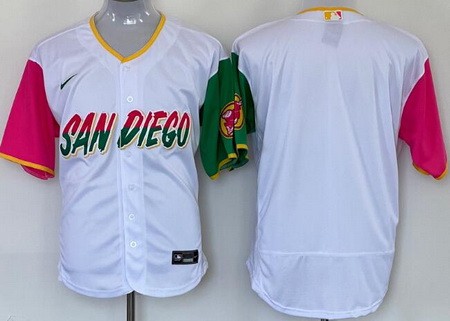 Men's San Diego Padres Blank White 2022 City Connect Authentic Jersey