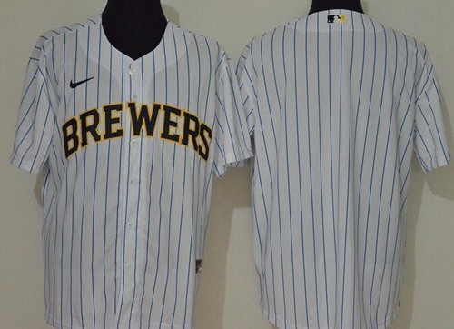 Men's Milwaukee Brewers Blank White 2020 Cool Base Jersey