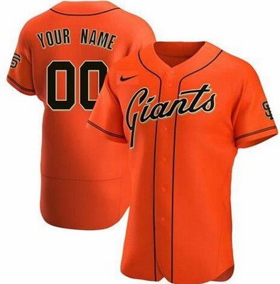Men's Women Youth San Francisco Giants Customized Orange Authentic Jersey