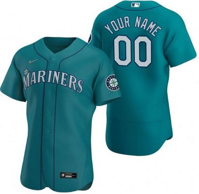 Men's  Women Youth Seattle Mariners Customized Aqua Authentic Jersey
