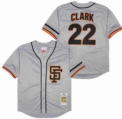 Men's San Francisco Giants #22 Will Clark Gray 1989 Throwback Jersey