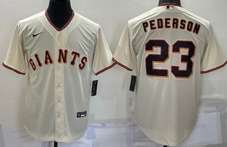 Men's San Francisco Giants #23 Joc Pederson Cream Cool Base Jersey