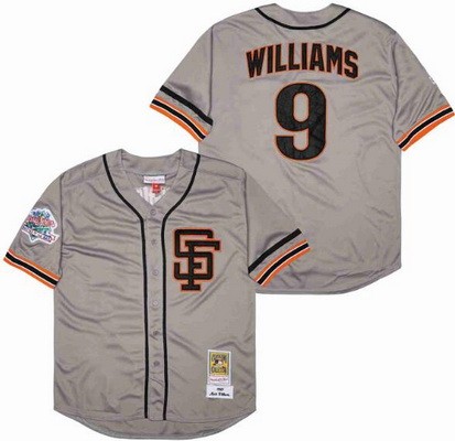 Men's San Francisco Giants #9 Ted Williams Gray 1989 Throwback Jersey