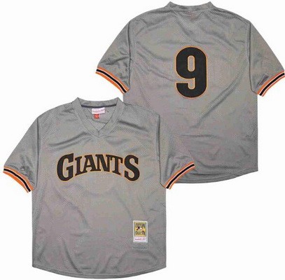 Men's San Francisco Giants #9 Ted Williams Gray Mesh Throwback Jersey