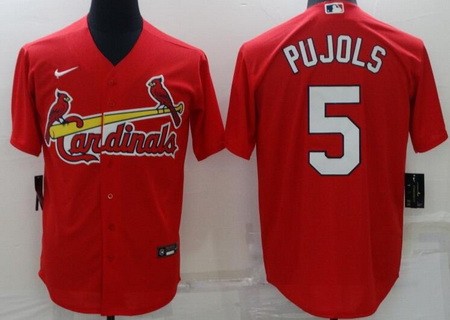 Men's St Louis Cardinals #5 Albert Pujols Red Cool Base Jersey