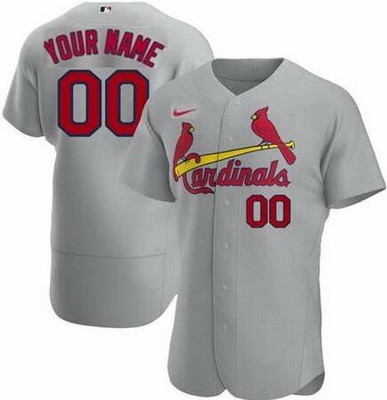 Men's Women Youth St Louis Cardinals Customized Gray Authentic Jersey