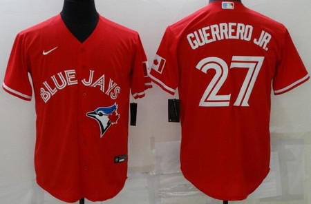 Men's Toronto Blue Jays #27 Vladimir Guerrero Jr Red Cool Base Jersey
