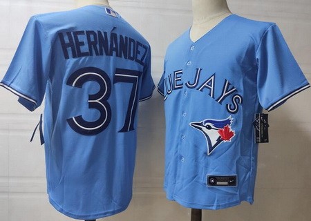 Men's Toronto Blue Jays #37 Teoscar Hernandez Light Blue Cool Base Jersey