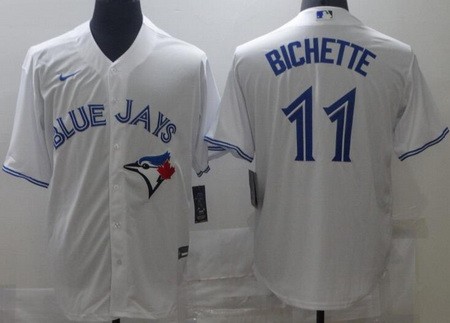 Men's Toronto Blue Jays #11 Bo Bichette White Cool Base Jersey