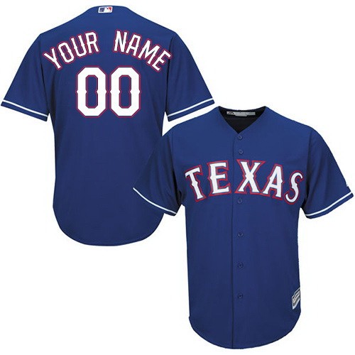 Men's Women Youth Texas Rangers Customized Blue Cool Base Jersey
