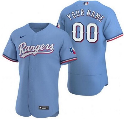 Men's Women Youth Texas Rangers Customized Light Blue Authentic Jersey