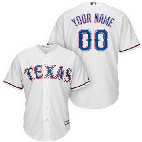 Men's Women Youth Texas Rangers Customized White Cool Base Jersey