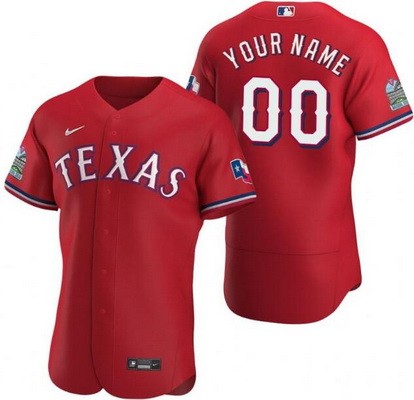 Men's Women Youth Texas Rangers Customized Red 2020 Inaugural Season Authentic Jersey