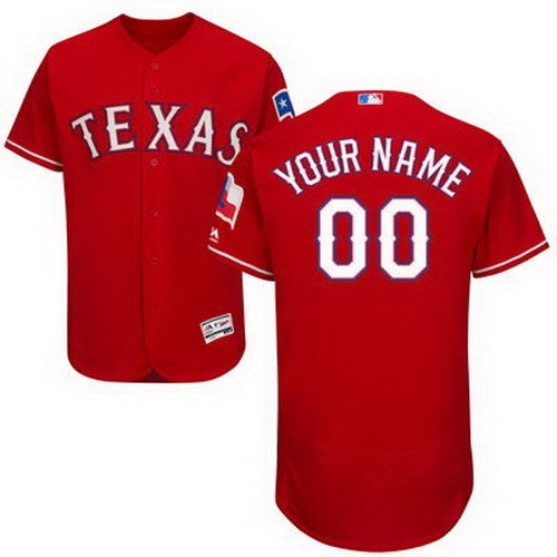 Men's Women Youth Texas Rangers Customized Red FlexBase Jersey