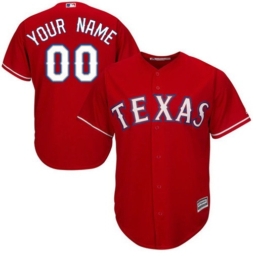 Men's Women Youth Texas Rangers Customized Red Cool Base Jersey