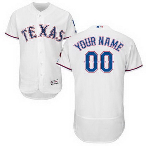 Men's Women Youth Texas Rangers Customized White FlexBase Jersey