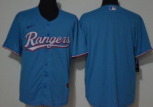Men's Texas Rangers Blank Lgith Blue 2020 Cool Base Jersey