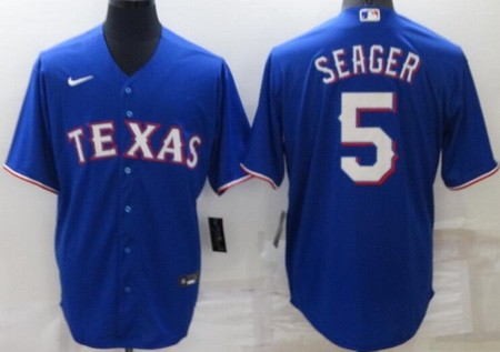 Men's Texas Rangers #5 Corey Seager Royal Cool Base Jersey