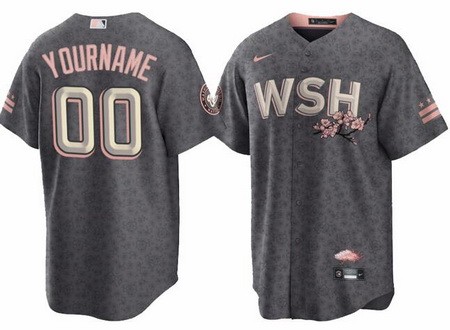 Men's Women Youth Washington Nationals Customized Gray 2022 City Connect Cool Base Jersey