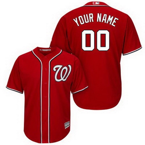 Men's Women Youth  Washington Nationals Customized Red Cool Base Jersey