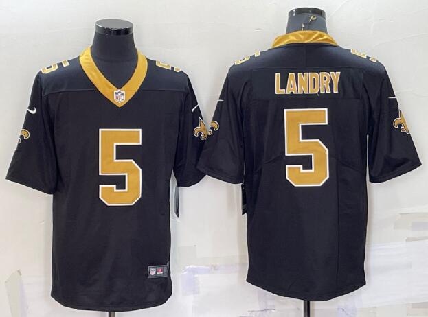 Men New Orleans Saints 5 Jarvis Landry Black Vapor Limited Stitched Jersey