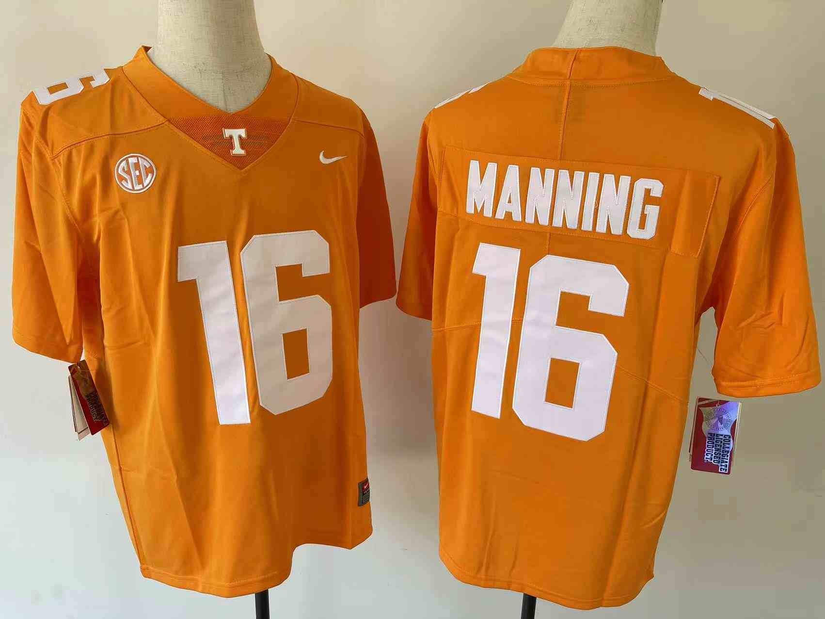Youth Tennessee Volunteers 16 Peyton Manning Orange Stitched NCAA Football Jersey