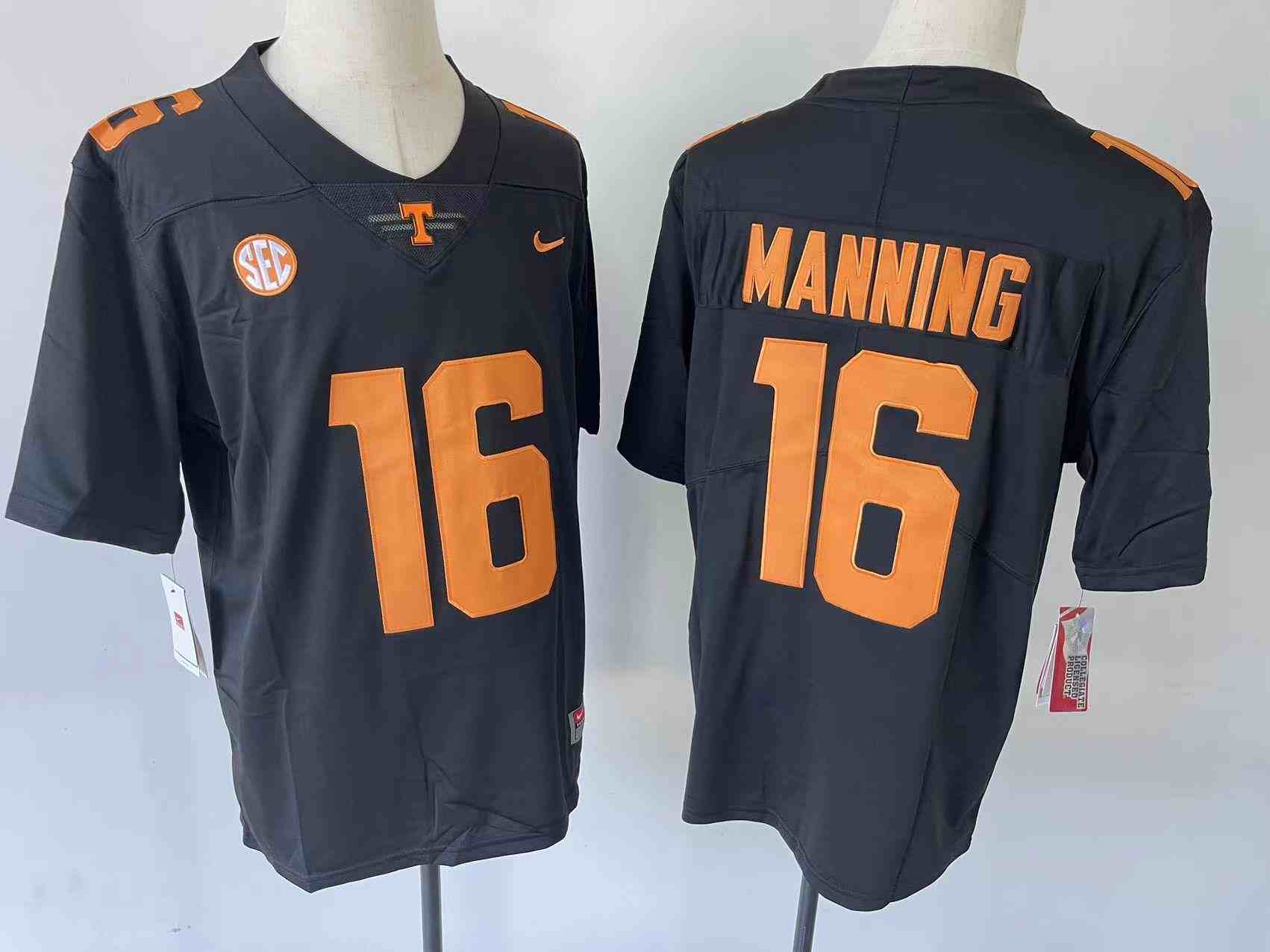 Youth Tennessee Volunteers GRAY #16 MANNING College Football Jersey