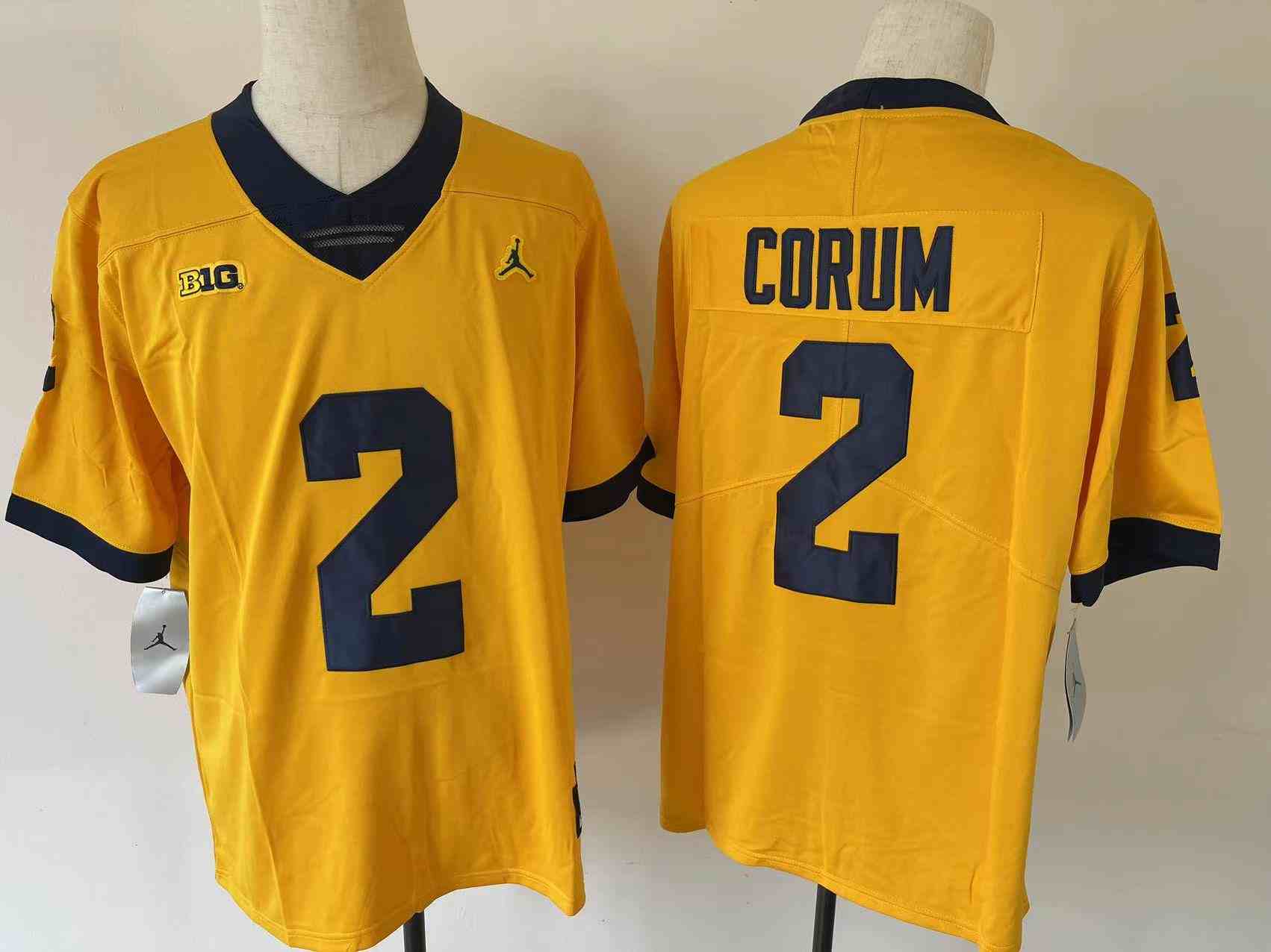 Youth Michigan Wolverines #2 CORUM Yellow Stitched Jersey