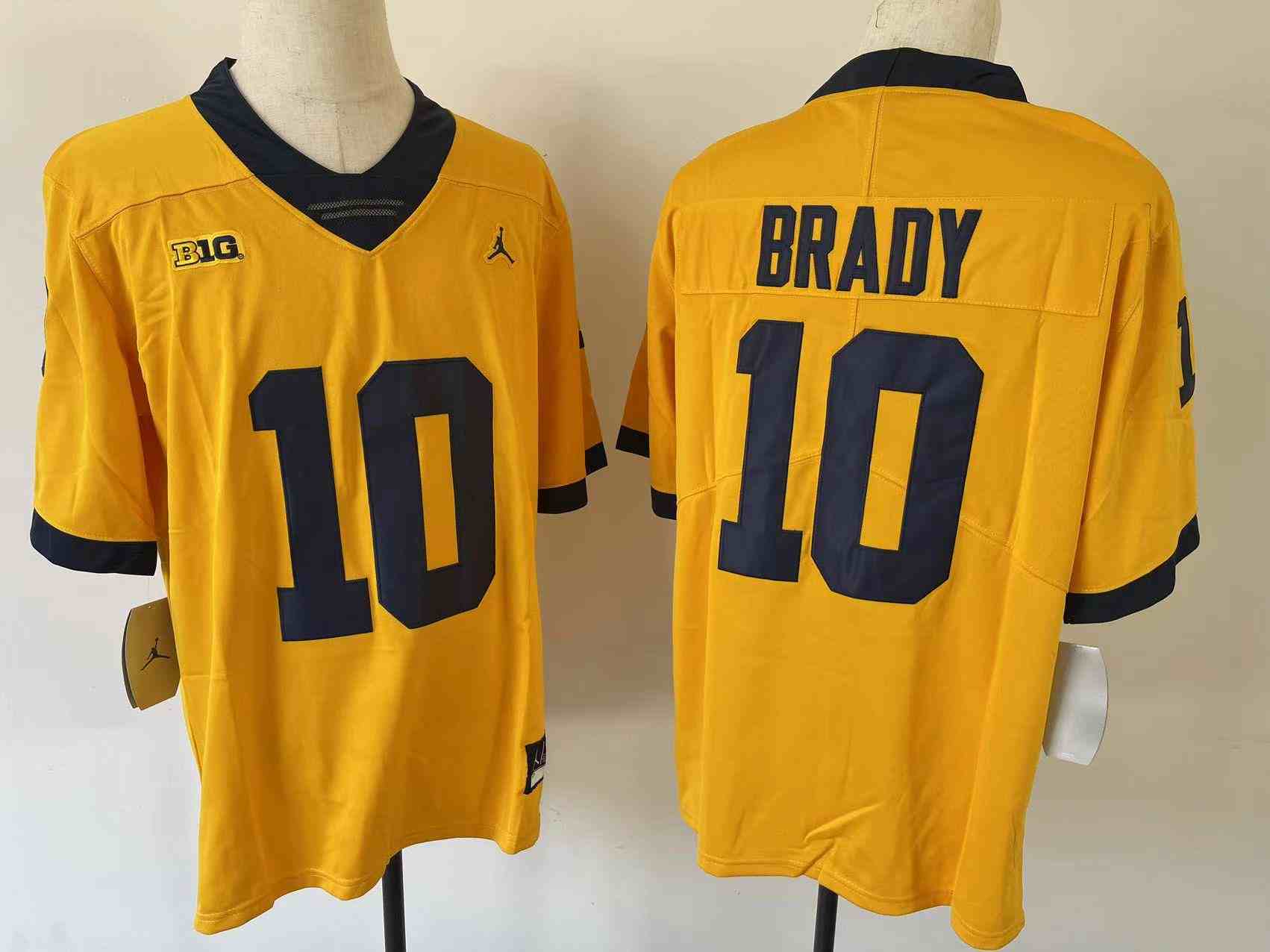 Youth Michigan Wolverines #10 Yellow BRADY Stitched Jersey