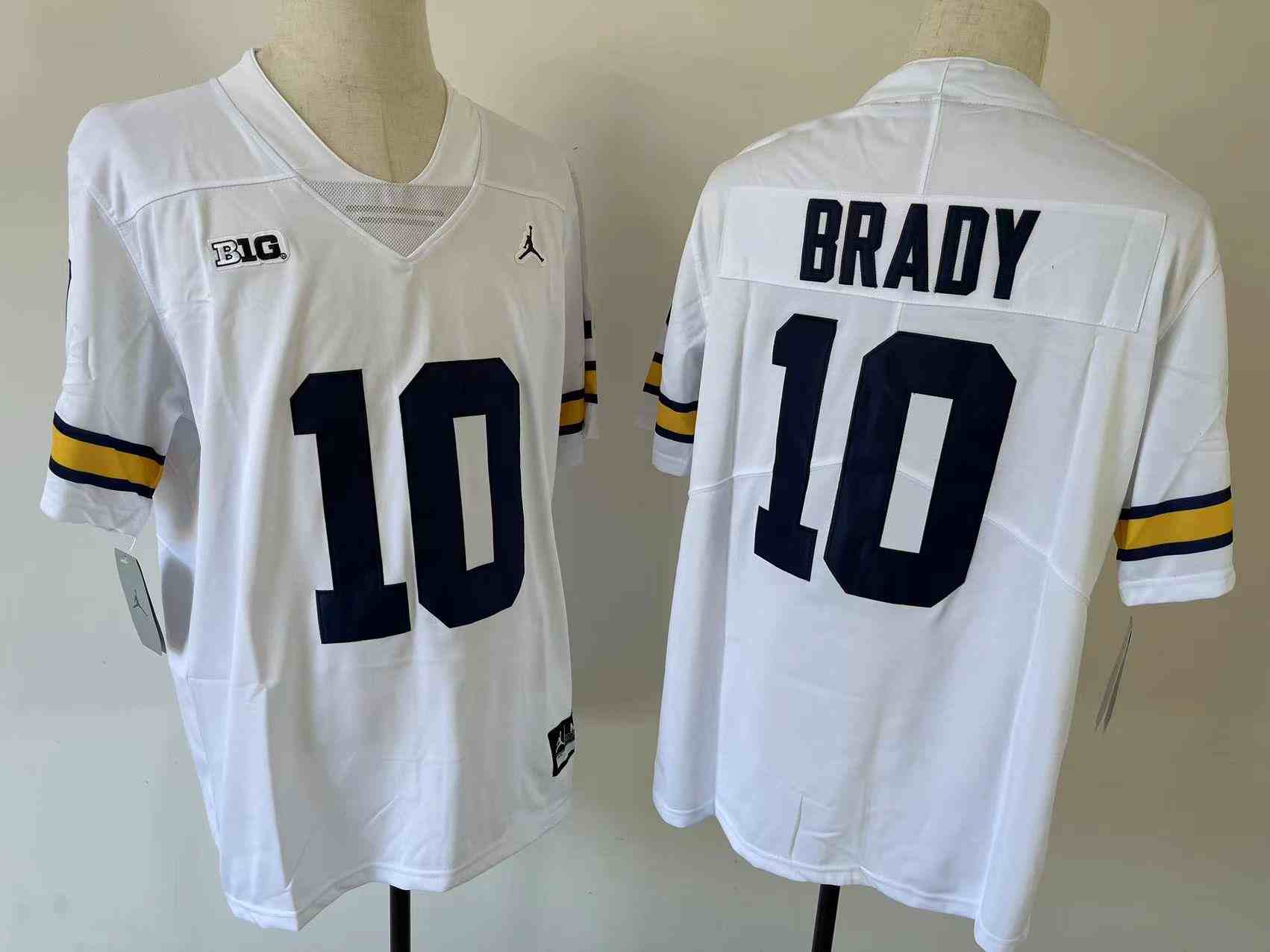 Youth Michigan Wolverines #10 BRADY white Stitched Jersey