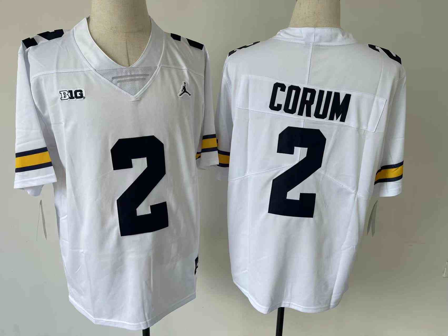 Youth Michigan Wolverines #2 CORUM White Stitched Jersey
