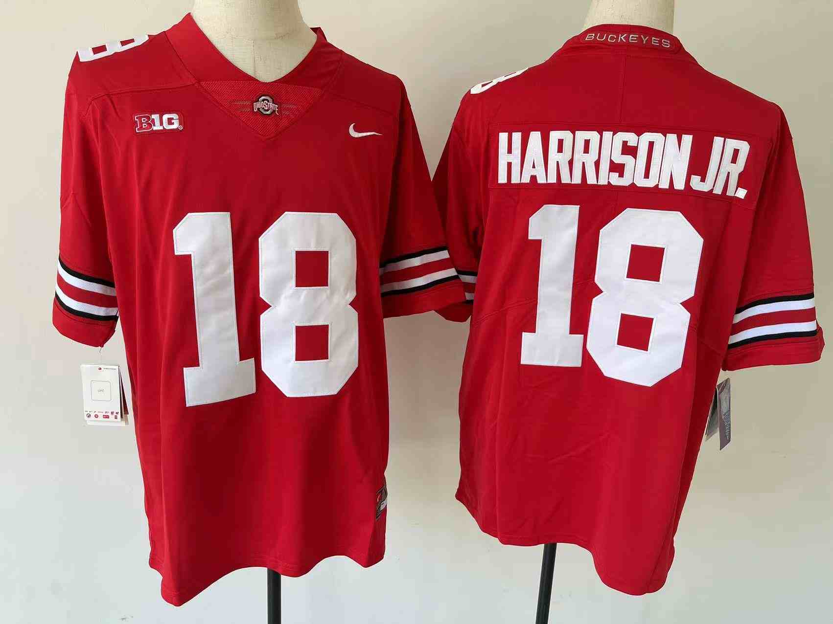 Youth NCAA Ohio State Buckeyes 18 HARRISON JR red College Football Jersey