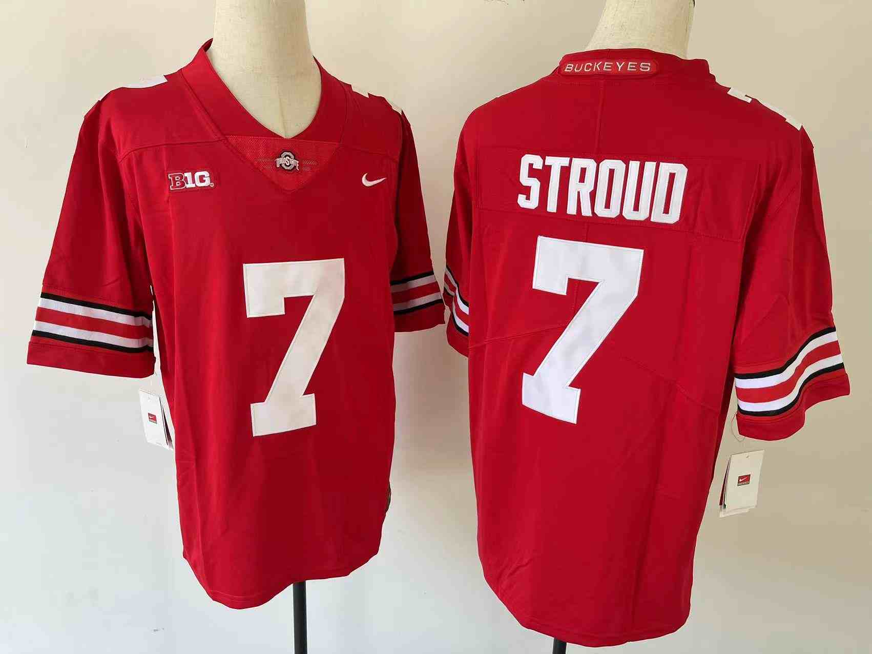 Youth  NCAA Ohio State Buckeyes 7 STROUD RED College Football Jersey