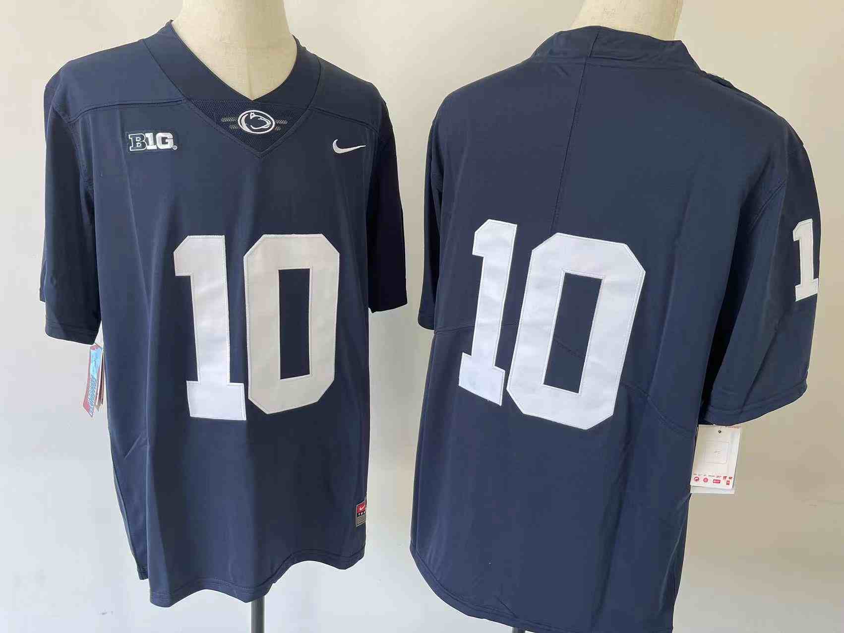 Men's Penn State Nittany Lions 10 Blue College Football Jersey