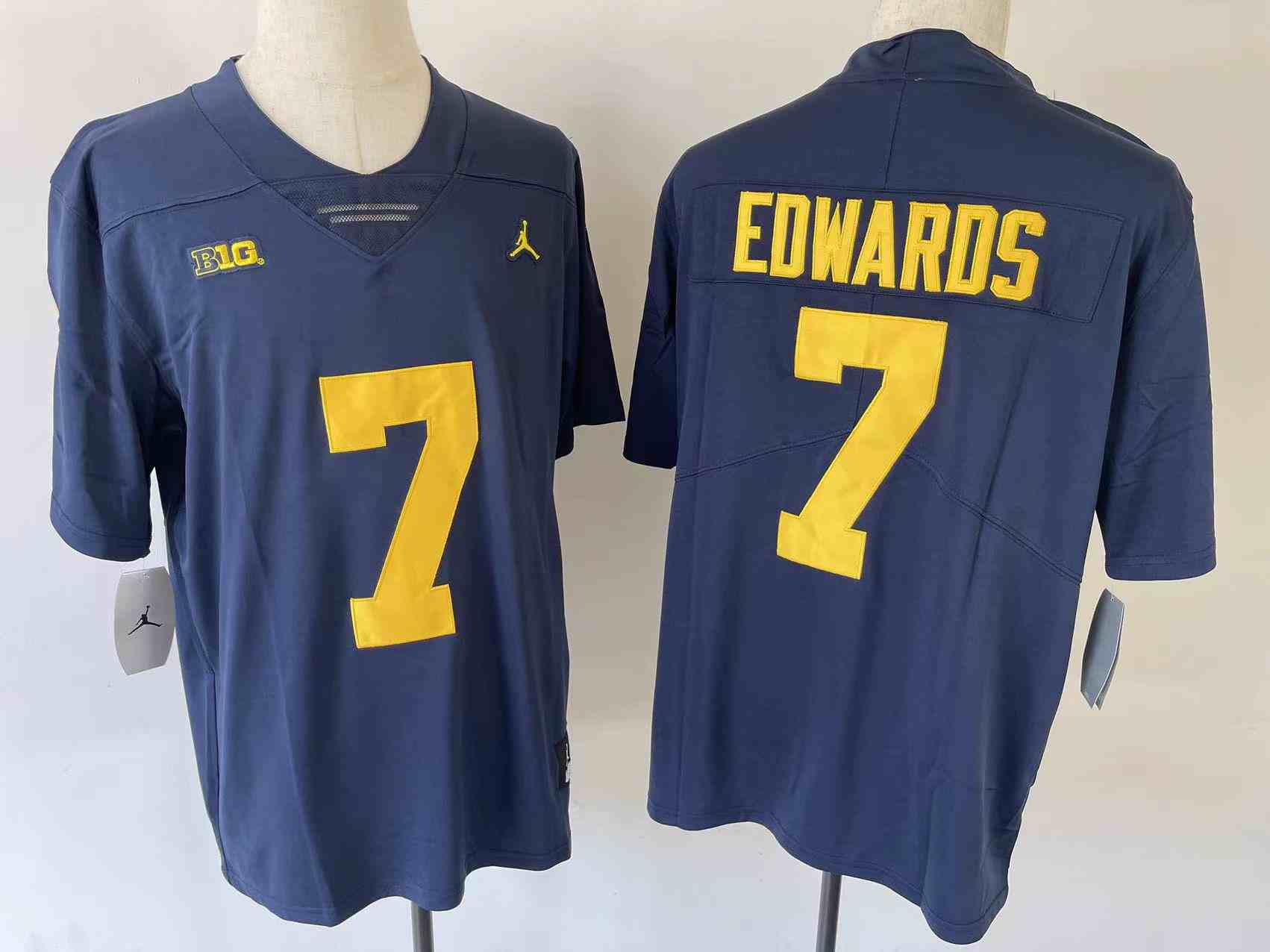 Men's Michigan Wolverines #7 Donovan Edwards Blue  Football Jersey