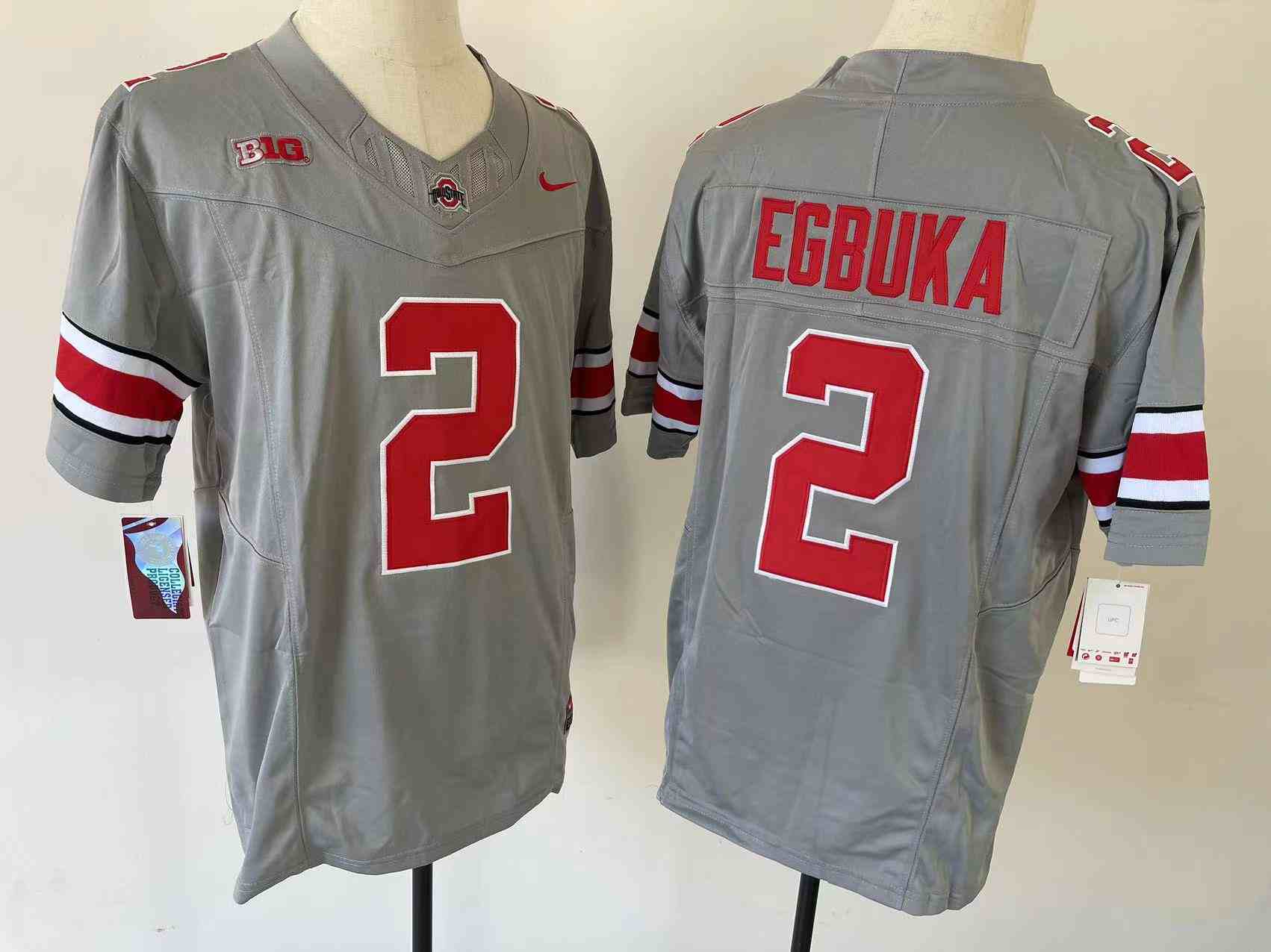 Men's Ohio State Buckeyes #2 EGBUKA Gray 2023 F.U.S.E. Limited Stitched Jersey