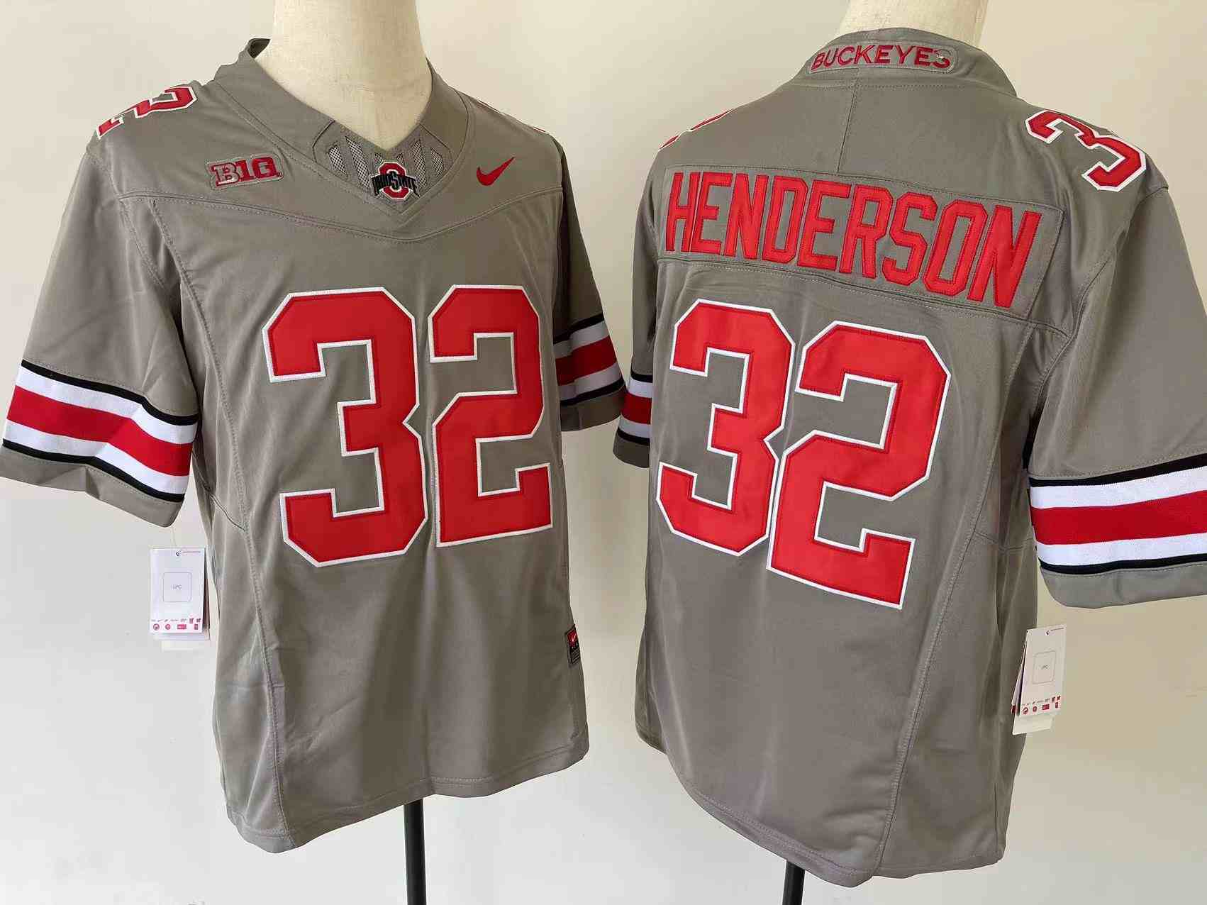 Men's Ohio State Buckeyes #32 HENDERSON Gray 2023 F.U.S.E. Limited Stitched Jersey
