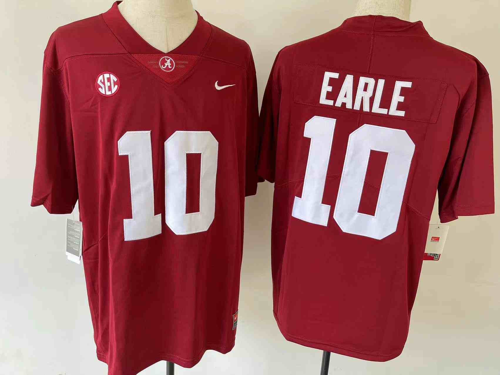 Men's Alabama Crimson Tide #10 Jojo Earle Red   College Football Jerseys