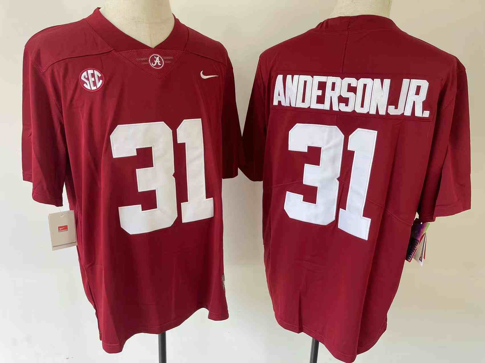 Men's Alabama Crimson Tide #31 Will Anderson Jr.Red   College Football Jerseys