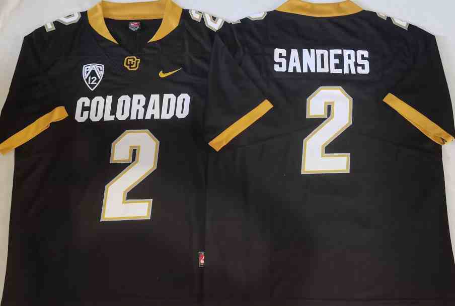 Men's  Colorado Buffaloes #2 Shedeur Sanders Original Retro Brand NIL Football Player Jersey – Black